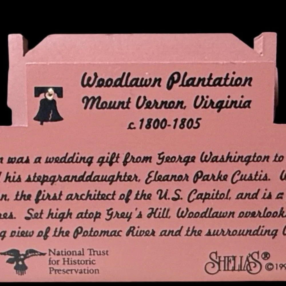 Woodlawn Plantation Mount Vernon, Virginia Shelia's Shelf Sitter 1998 SIGNED